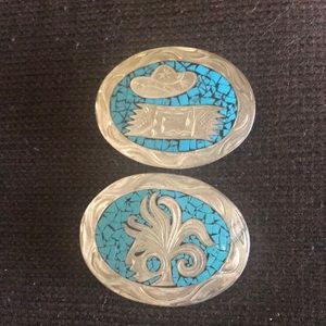 Vintage 925 Sterling Silver Mexican Belt Buckles